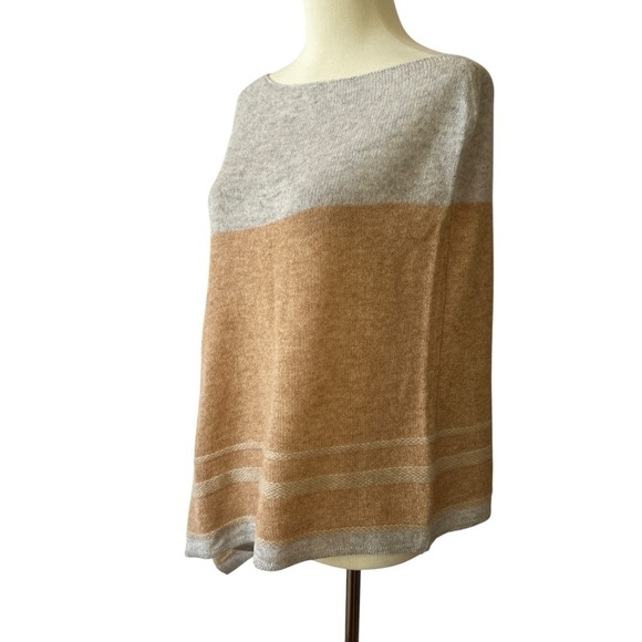 J MCLAUGHLIN BRIDGET PONCHO CASHMERE TEXTURED STRIPE MODERN CHIC ELEGANT… - Picture 4 of 11